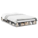 vidaXL Cadre de lit sans matelas sonoma gris 140x190 cm