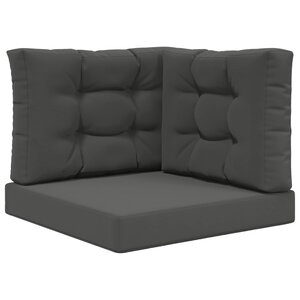 vidaXL Coussin de canapé d'extérieur 3 Pièces Anthracite Polyester
