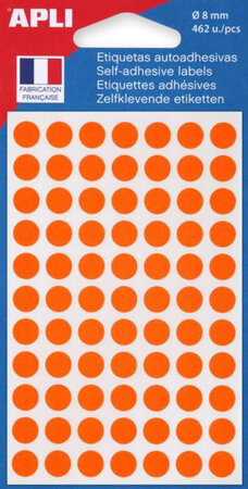 Pochettes 462 Pastilles Orange Ø 8