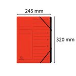 Trieur Agrafé Avec Élastiques Intérieur Noir 7 Compartiments - A4 - Rouge - X 10 - Exacompta