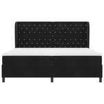 vidaXL Lit à ressorts avec matelas Noir 200 x 200 cm Velours