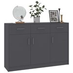 vidaXL Buffet Gris 110x30x75 cm Bois d’ingénierie