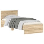 vidaXL Cadre de lit sans matelas avec tête de lit 75x190 cm