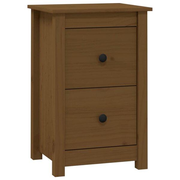 vidaXL Table de chevet Marron miel 40x35x61 5 cm Bois de pin solide