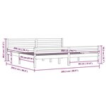 vidaXL Cadre de lit sans matelas noir bois massif 200x200 cm