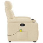 vidaXL Fauteuil inclinable de massage Crème Tissu