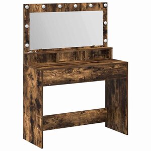 vidaXL Table de Toilette avec étagère Chêne fumé 100 x 41 x 135 cm