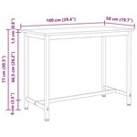 vidaXL table Blanc 100 x 50 x 77 cm Bois d'ingénierie et acier