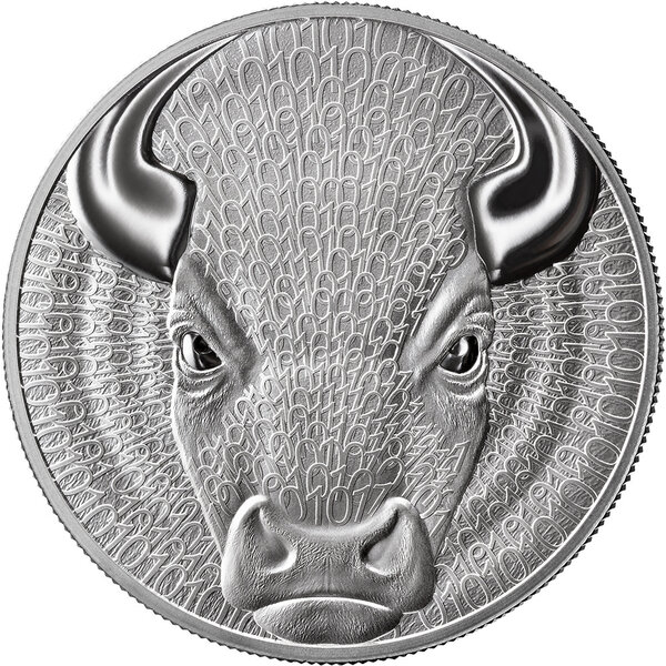 Monnaie BULL Binary World 1 Oz Argent 1000 Satoshi United Crypto States 2026