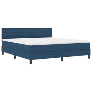 vidaXL Lit à ressorts avec matelas avec LED Bleu 180 x 200 cm tissu