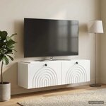 vidaXL Meuble TV mural Blanc 98 x 31 x 30 cm Bois d'ingénierie