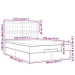 VidaXL Cadre de lit ottoman avec matelas noir 140x190 cm tissu