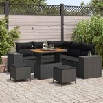 vidaXL Ensemble de canapé de jardin 8 Pièces Noir polyrotin