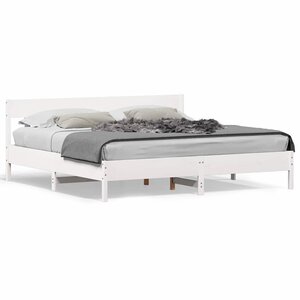 vidaXL Cadre de lit sans matelas blanc 180x200 cm bois massif de pin