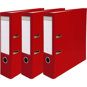 Pack de 3 classeurs à levier Premium A4 80 mm rouge x 4 EXACOMPTA