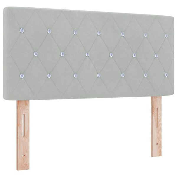vidaXL Lit à ressorts avec matelas Gris clair 90x200 cm Velours