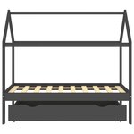 vidaXL Cadre de lit d'enfant avec un tiroir Gris foncé Pin 80x160 cm