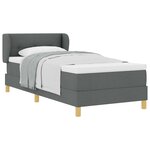 vidaXL Lit à ressorts avec matelas Gris foncé 90 x 200 cm tissu