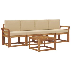 vidaXL Ensemble de canapés d'extérieur 5 Pièces Naturel et Beige