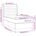 vidaXL Sommier à lattes de lit matelas et LED Crème 90x190 cm Tissu