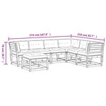 vidaXL Salon de jardin 7 Pièces avec coussins blanc bois de pin massif