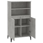 vidaXL Buffet haut Gris béton 60x36x110 cm Bois d'ingénierie