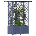 vidaXL Lit Élevé avec Treillis et Toit Gris 124 x 40 x 138 cm PP