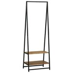 vidaXL Porte-vêtements Noir 60 x 45 x 180 cm Bois d'acacia massif