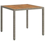 vidaXL Table de Jardin Gris 90 x 90 x 75 cm polyrotin