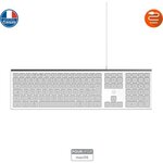 MOBILITY LAB ML304304 – Clavier Design Touch Filaire avec 2 USB pour Mac – AZERTY – Blanc et argenté