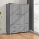 vidaXL Garde-robe HAMAR Gris foncé 99x45x137 cm Bois massif de pin