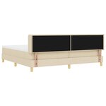 vidaXL Lit à Ressorts avec matelas Crème 200 x 200 cm tissu
