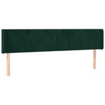vidaXL Tête de lit avec oreilles Vert foncé 163x16x78/88 cm Velours