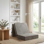 vidaXL Canapé-lit pliable 90 x 63 x 45 cm Gris clair