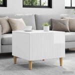vidaXL Table basse Blanc brillant 49 x 50 x 40 cm Bois d'ingénierie