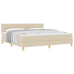 vidaXL Lit à ressorts avec coussin Crème 200 x 200 cm tissu