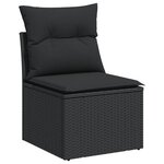 vidaXL Salon de jardin 5 Pièces avec coussins noir résine tressée