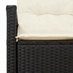 vidaXL Canapé de jardin 2 places avec rangement et coussins  noir en poly rattan.