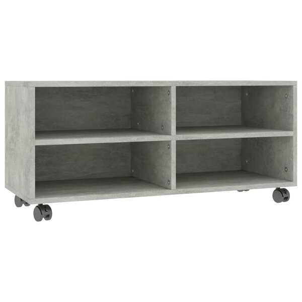 vidaXL Meuble TV avec roulettes Gris béton 90x35x35 cm Bois ingénierie