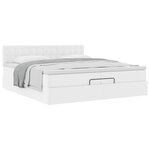 VidaXL Cadre de lit ottoman avec matelas blanc 200x200 cm similicuir