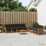 vidaXL Ensemble de canapés d'extérieur 9 pc Naturel et noir