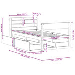 vidaXL Cadre de lit sans matelas cire marron 75x190 cm bois pin massif