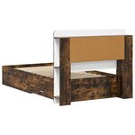 vidaXL Cadre de lit avec rangement Chêne fumé 75 x 190 cm