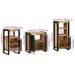 vidaXL Ensemble de mobilier de salle de bain 3 Pièces Bois Recyclé Solide
