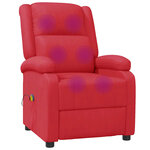 vidaXL Fauteuil de massage Rouge Similicuir