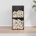 vidaXL Portant de bois chauffage noir 40x30x80 cm