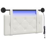 vidaXL Tête de lit suspendue Avec lumière LED Blanc Simili cuir