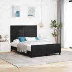vidaXL Cadre de lit avec tête de lit Noir 140 x 190 cm Velours