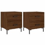 vidaXL Tables de chevet 2 Pièces chêne marron 40x35x47 5 cm