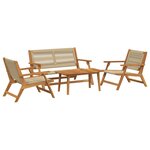 vidaXL Chaises de jardin avec table 4 Pièces Beige 90 x 45 x 40 cm